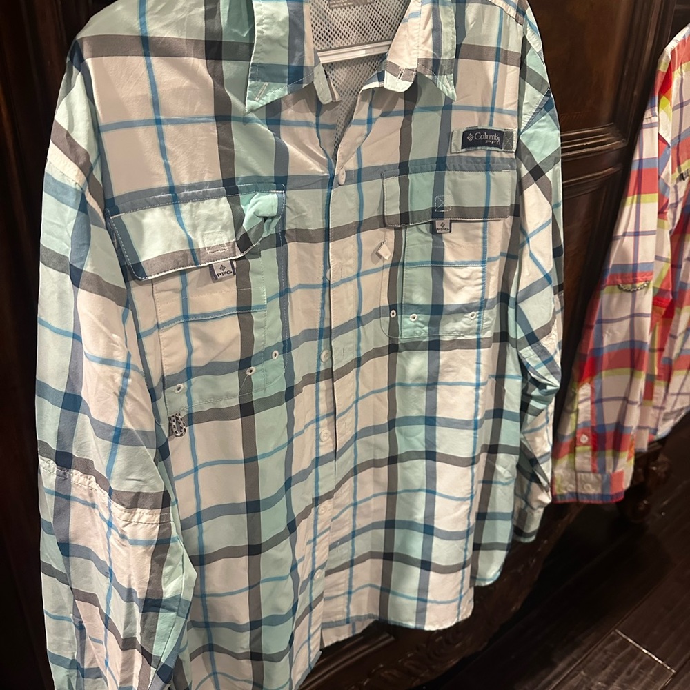 COLUMBIA FISHING SHIRTS (2) PFG SUPER BAHAMA LONG SLEEVE MED (RUNS BIG) - Picture 4 of 7